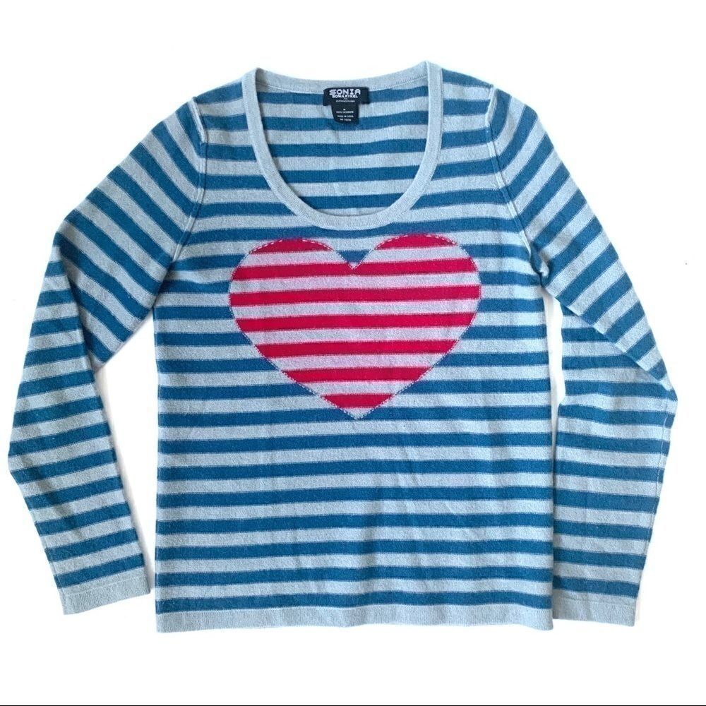 Soniariekel100% Cashmeresweaterstripedheart